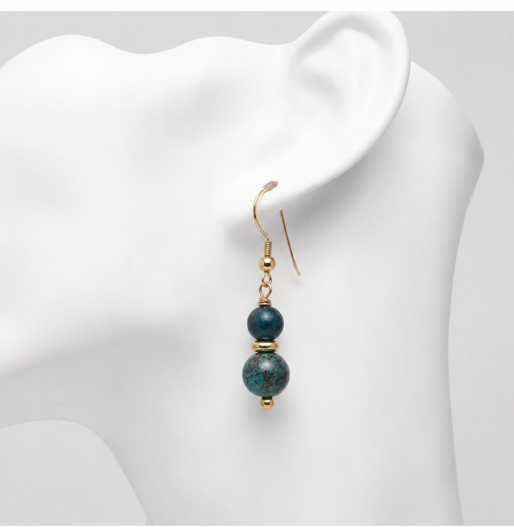 Turquoise Tide Drops worn on ear