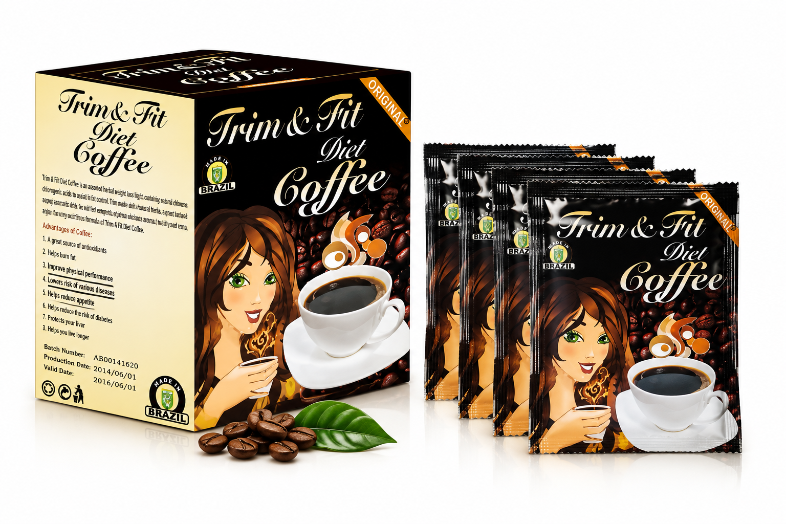 Trim & Fit Diet Coffee – 12 Single-Serve Sachet