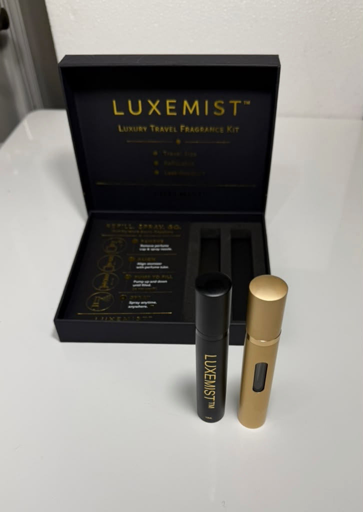 LUXEMIST™ Luxury Travel Fragrance Kit – 2 Premium 10 mL Refillable Perfume Atomizers