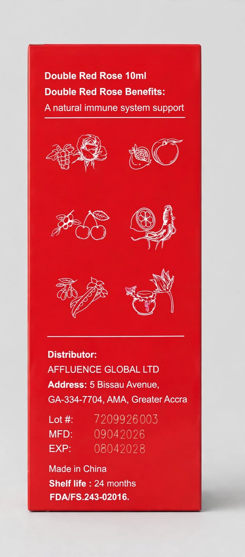 CelGen12 Double Red Rose Liquid - 15 x 10ml Single-Serve Sachets - Mixed Fruit Flavor
