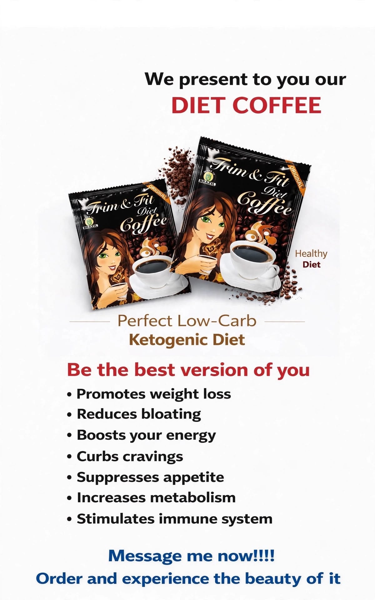 Trim & Fit Diet Coffee – 12 Single-Serve Sachet