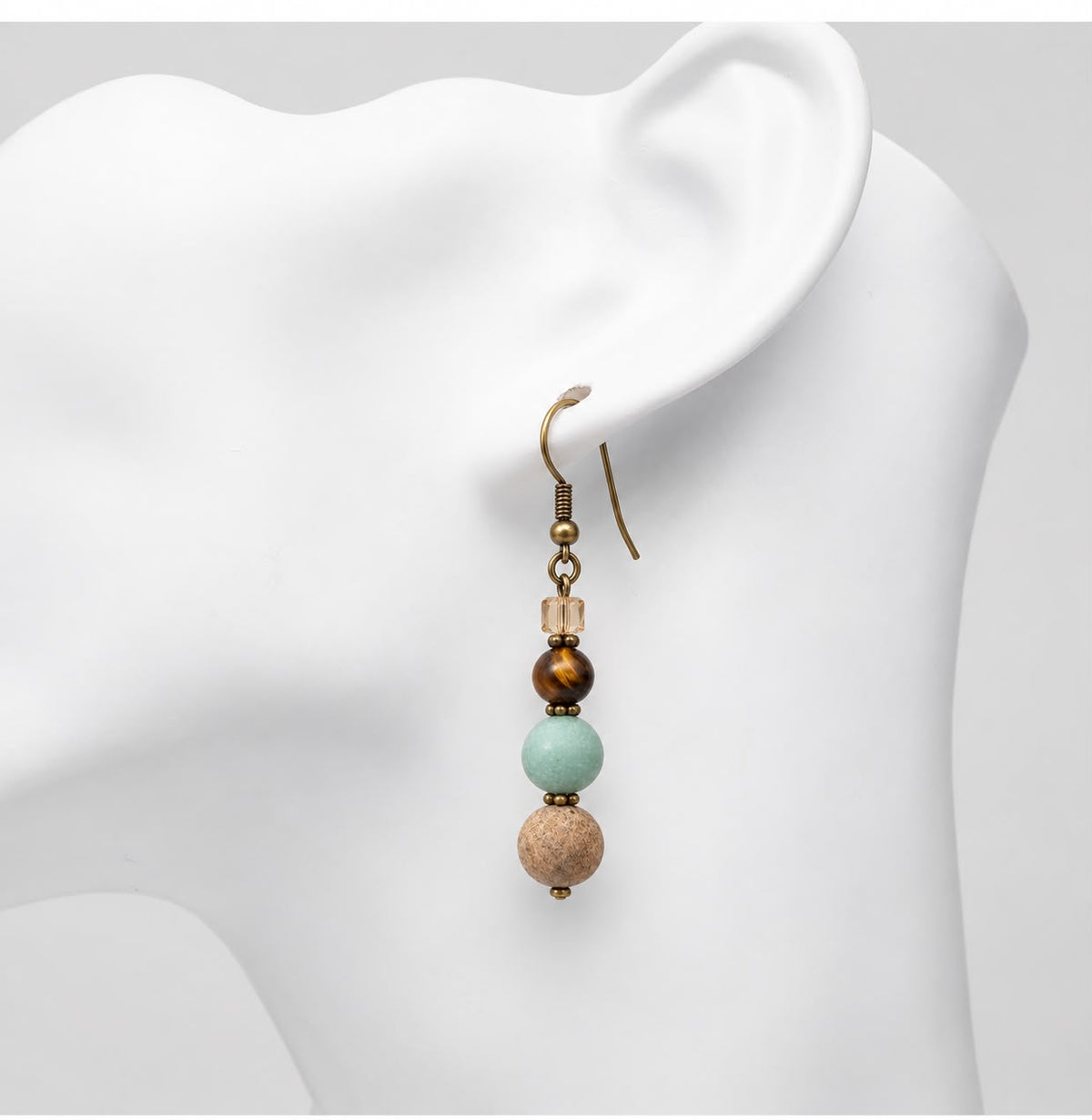 Earth Goddess Drop Earrings – Amazonite Multi-Stone | Stone & Soul Collection