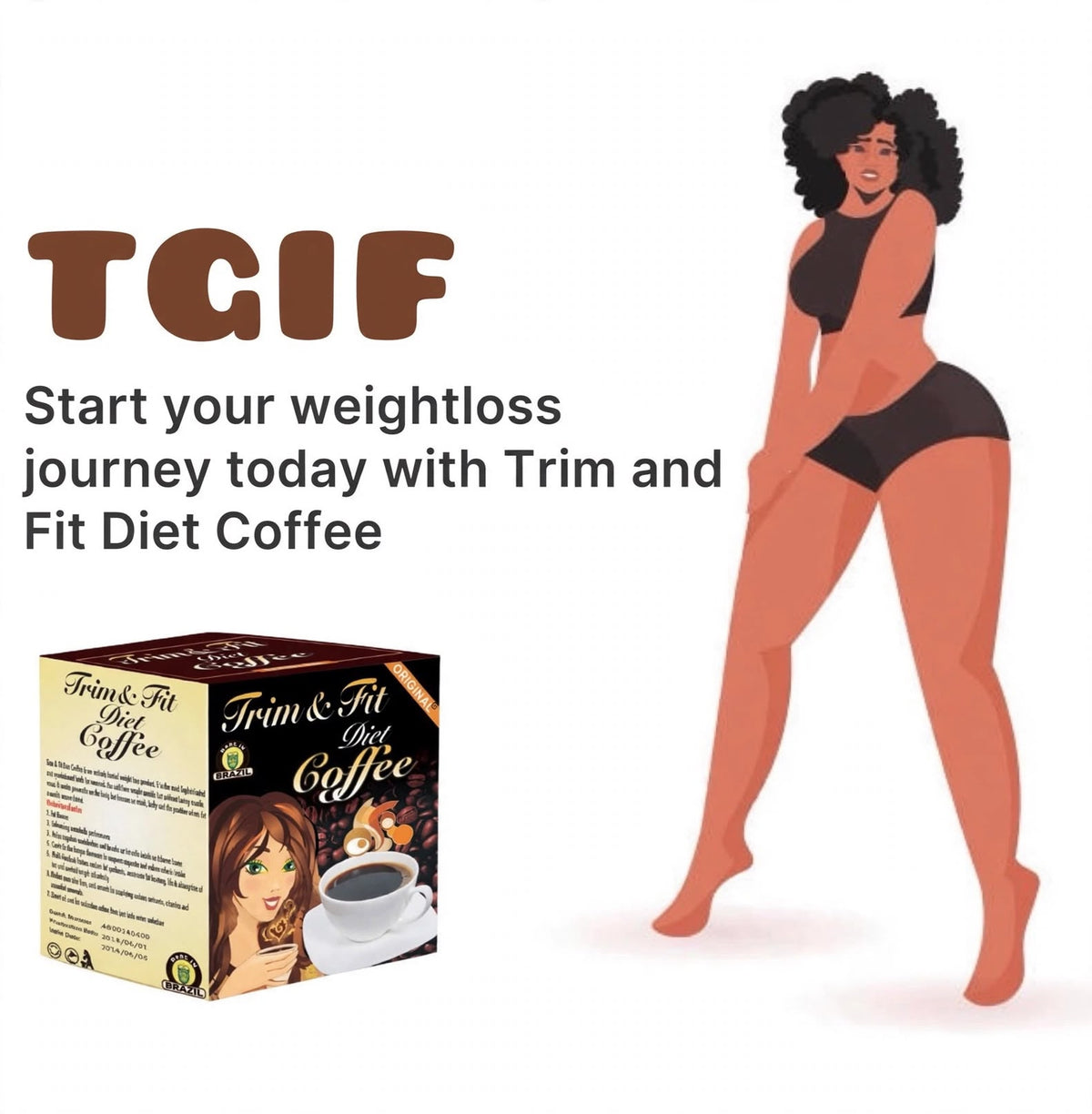 Trim & Fit Diet Coffee – 12 Single-Serve Sachet